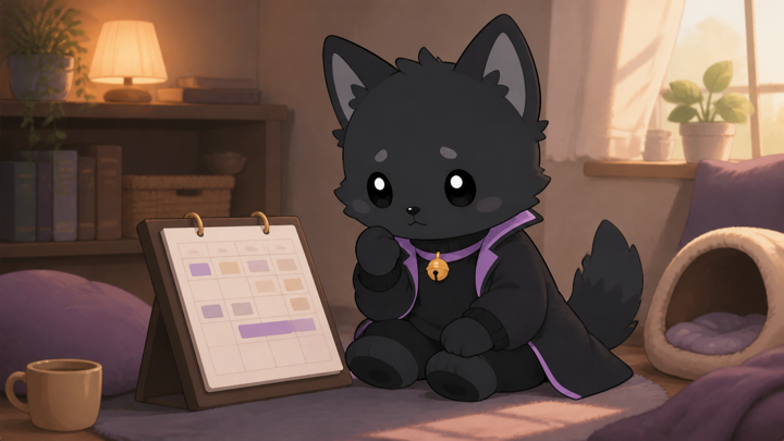 クールな黒猫が自分のペースで落ち着いて過ごす様子