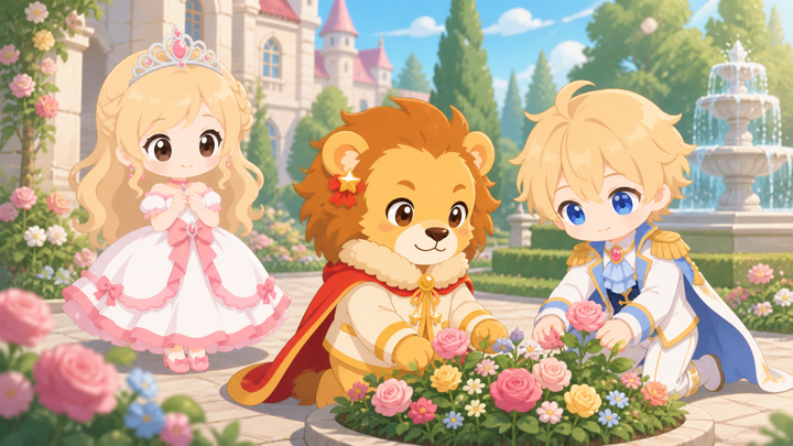 キュートなプリンセスが一歩引いてまわりを見守る様子