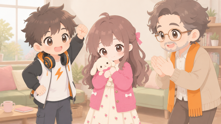 かわいい甘えんぼうが人に頼って安心する様子