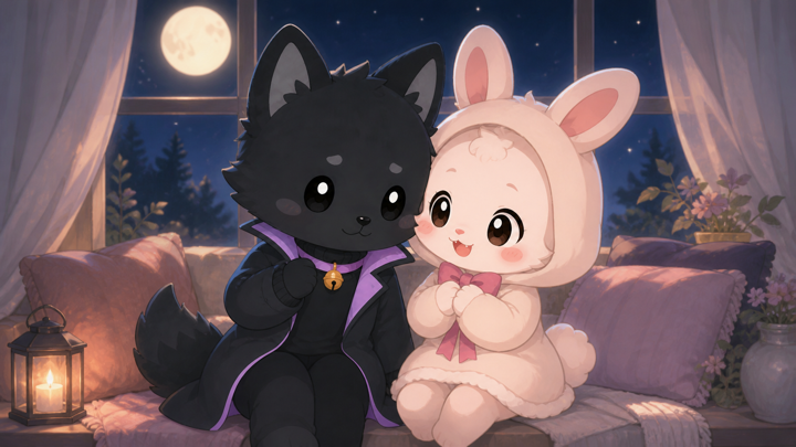 クールな黒猫が心を許した相手にそっと甘える様子
