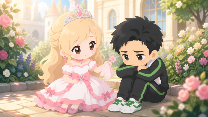 キュートなプリンセスが落ち込む人にそっと寄り添う様子
